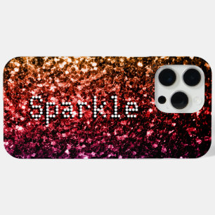 Rainbow faux glitters sparkles Your text iPhone 15 Pro Max Case