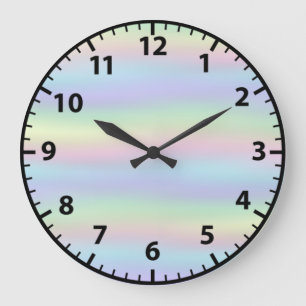 Rainbow Faux Holographic Girly Wall Clock