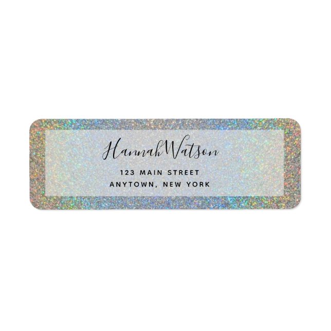 Rainbow Faux Holographic Return Address Label (Front)