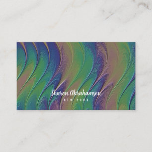 Rainbow Faux Iridescent Opal Background Business Card