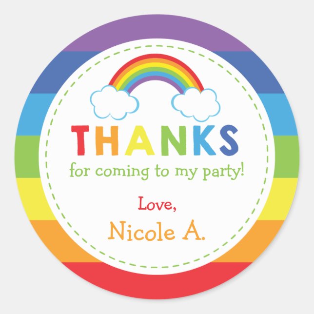 Rainbow Favor Tags / Rainbow Stickers (Front)