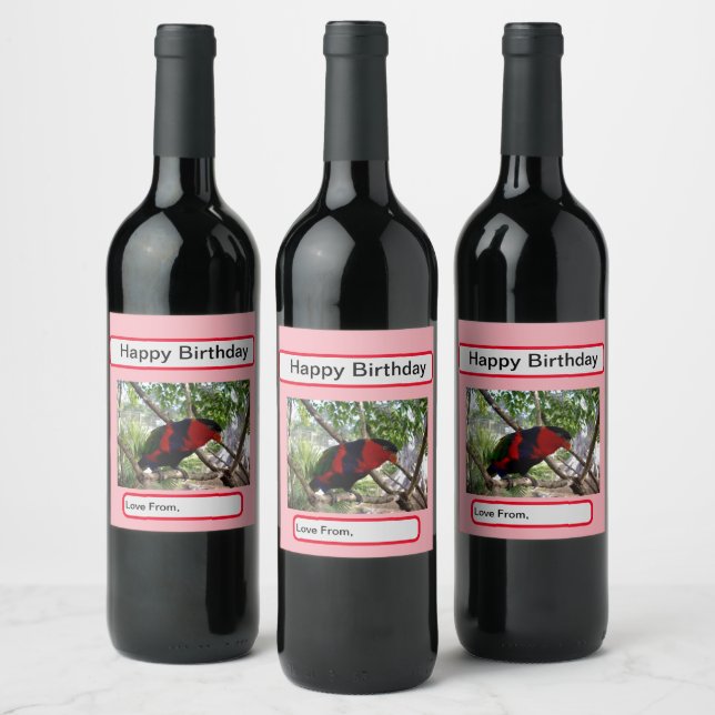 Rainbow Feathers: Pretty Australian Lorikeet, Wine Label (Bottles)