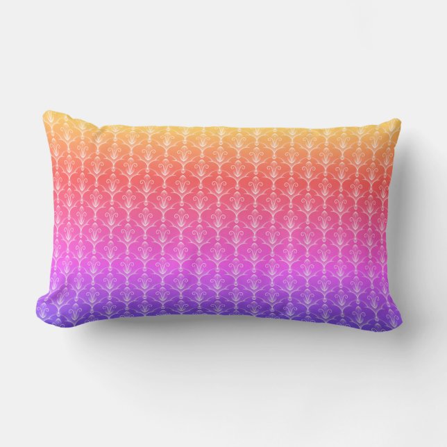 Rainbow Feur-de-lis Pattern Pillow (Front)