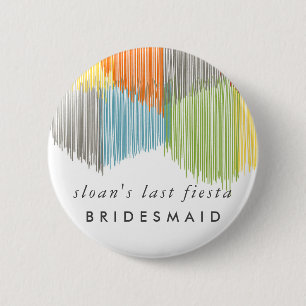 Rainbow Fiesta Modern Fringe Bride Bridesmaid 6 Cm Round Badge