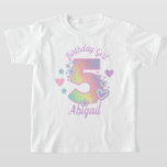 Rainbow Fifth Birthday Girl 5th Iridescent  T-Shirt<br><div class="desc">Celebrate  birthday with this special t-shirt,  special and personalised design</div>