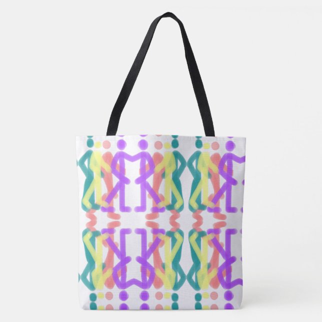 Rainbow Figures Design Tote Bag (Front)
