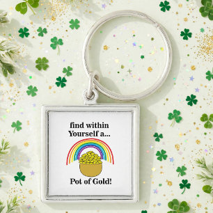 Rainbow Find Within Yourself A Pot Of Gold Key Ring