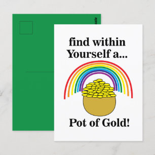 Rainbow Find Within Yourself A Pot Of Gold Postcard