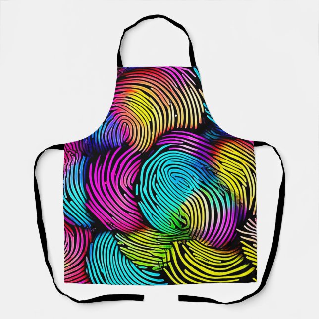 Rainbow Fingerprint Dreams Apron (Front)