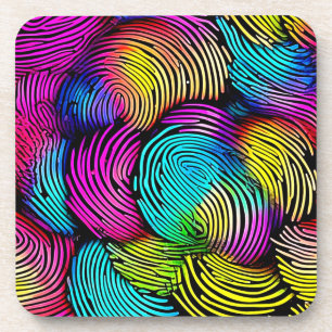 Rainbow Fingerprint Dreams Coaster