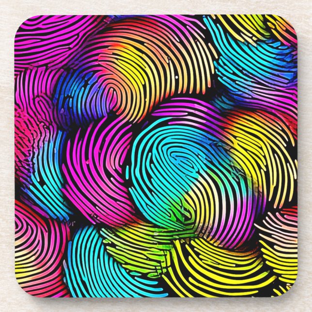 Rainbow Fingerprint Dreams Coaster (Front)