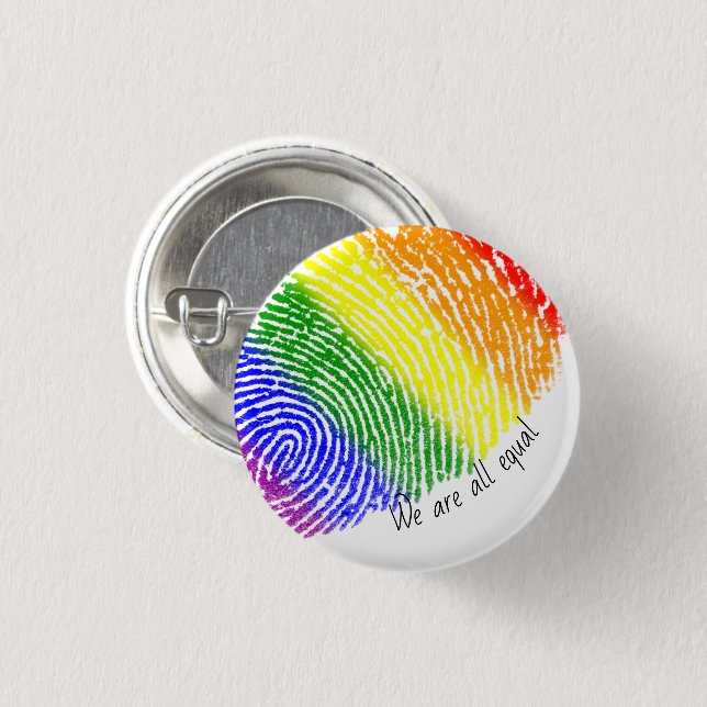 Rainbow fingerprint equal statement badge (Front & Back)