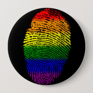 Rainbow Fingerprint LGBT Pride pin button
