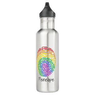 Rainbow Fingerprint Monogram 710 Ml Water Bottle