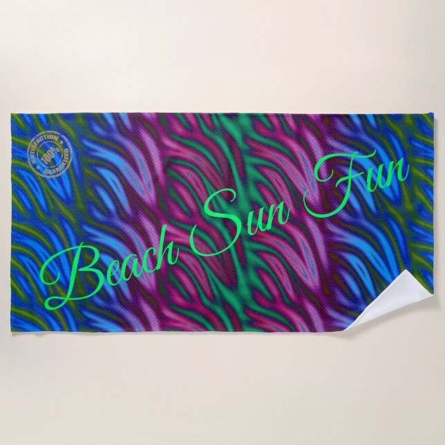 Rainbow Fire Beach Towel (Front)