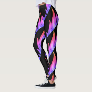 Rainbow fire flames workout fitness gym leggings