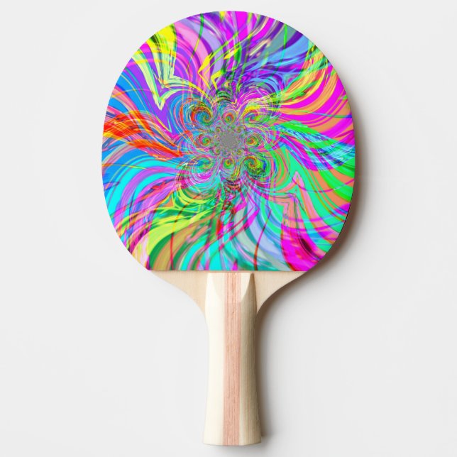Rainbow Fire Ping Pong Paddle (Front)