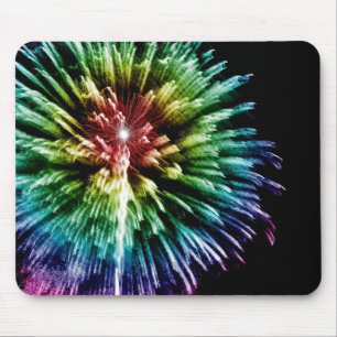 Rainbow fireworks mousepad