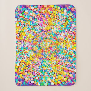 Rainbow Fireworks Sherpa Blanket
