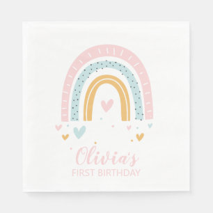 Rainbow First Birthday napkins