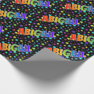 Rainbow First Name "ABIGAIL" + Stars Wrapping Paper