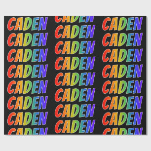 Rainbow First Name "CADEN"; Fun & Colourful Wrapping Paper