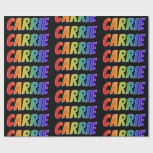 Rainbow First Name "CARRIE"; Fun & Colourful Wrapping Paper