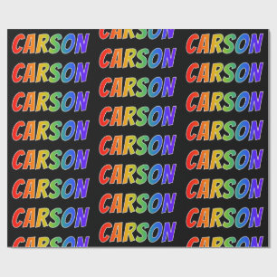 Rainbow First Name "CARSON"; Fun & Colourful Wrapping Paper