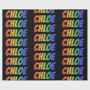 Rainbow First Name "CHLOE"; Fun & Colourful Wrapping Paper