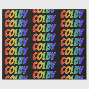 Rainbow First Name "COLBY"; Fun & Colourful Wrapping Paper