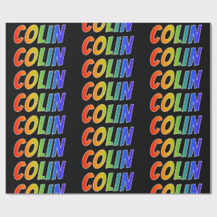 Rainbow First Name "COLIN"; Fun & Colourful Wrapping Paper