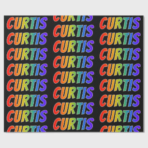 Rainbow First Name "CURTIS"; Fun & Colourful Wrapping Paper