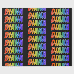 Rainbow First Name "DIANA"; Fun & Colourful Wrapping Paper