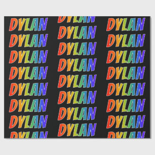 Rainbow First Name "DYLAN"; Fun & Colourful Wrapping Paper