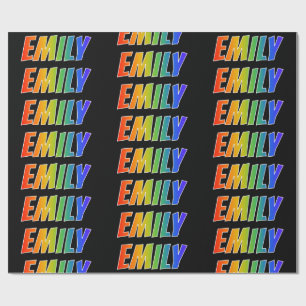 Rainbow First Name "EMILY"; Fun & Colourful Wrapping Paper