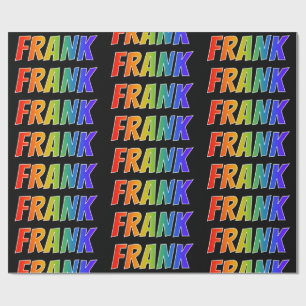 Rainbow First Name "FRANK"; Fun & Colourful Wrapping Paper
