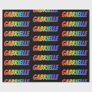 Rainbow First Name "GABRIELLE"; Fun & Colourful Wrapping Paper