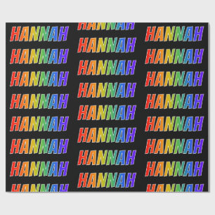 Rainbow First Name "HANNAH"; Fun & Colourful Wrapping Paper