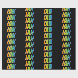 Rainbow First Name "IAN"; Fun & Colourful Wrapping Paper
