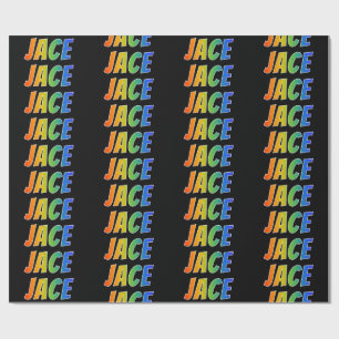 Rainbow First Name "JACE"; Fun & Colourful Wrapping Paper