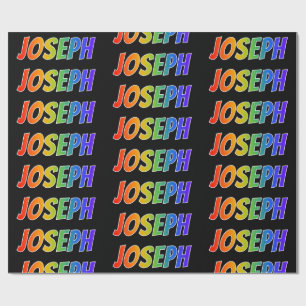 Rainbow First Name "JOSEPH"; Fun & Colourful Wrapping Paper
