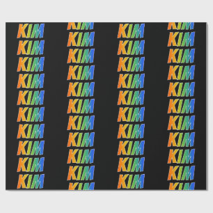 Rainbow First Name "KIM"; Fun & Colourful Wrapping Paper