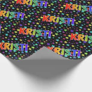 Rainbow First Name "KRISTI" + Stars Wrapping Paper