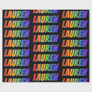 Rainbow First Name "LAUREN"; Fun & Colourful Wrapping Paper