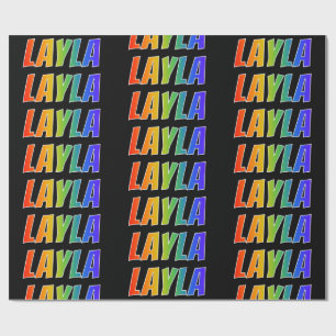 Rainbow First Name "LAYLA"; Fun & Colourful Wrapping Paper