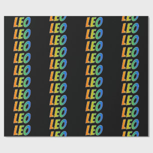 Rainbow First Name "LEO"; Fun & Colourful Wrapping Paper