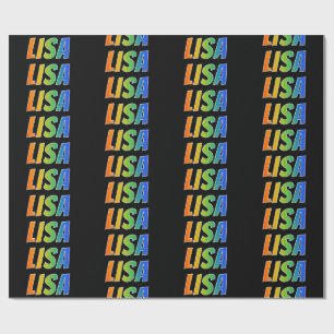 Rainbow First Name "LISA"; Fun & Colourful Wrapping Paper