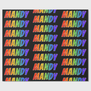 Rainbow First Name "MANDY"; Fun & Colourful Wrapping Paper