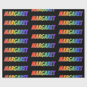 Rainbow First Name "MARGARET"; Fun & Colourful Wrapping Paper