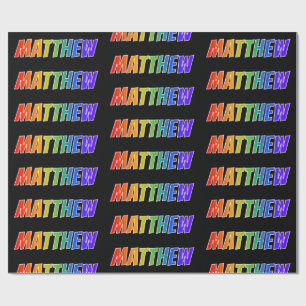 Rainbow First Name "MATTHEW"; Fun & Colourful Wrapping Paper